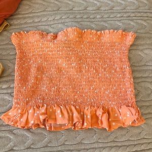 Forever 21 orange polkadot top